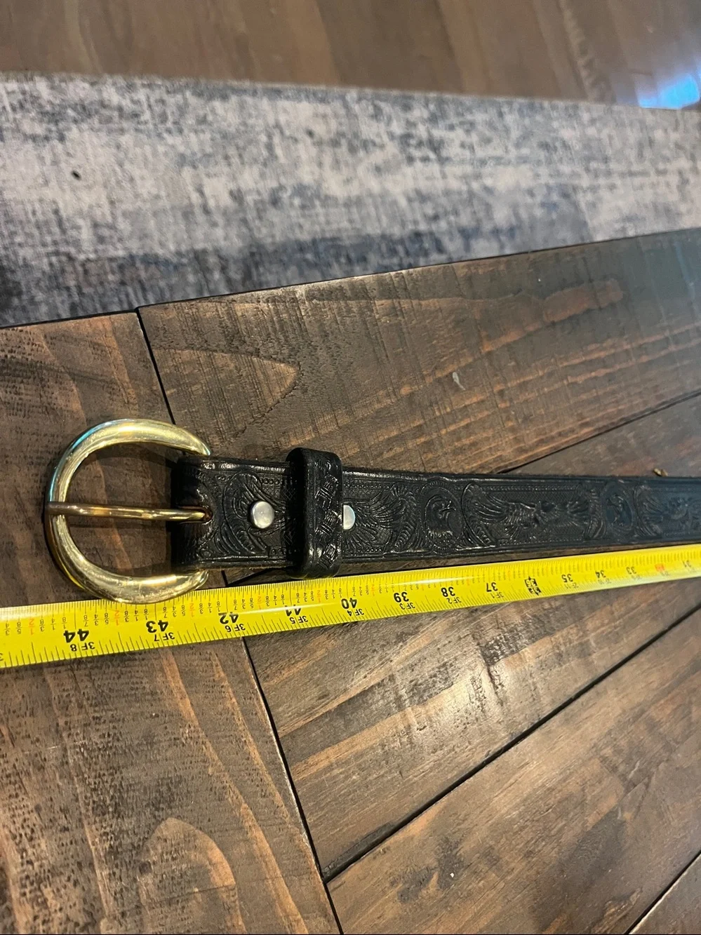 Vintage Leather Western Eagle Belt